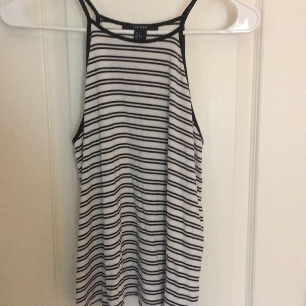 Black and white halter top